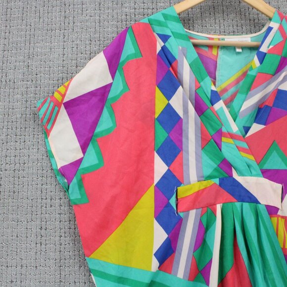 Jealous Tomato Tunic Top Womens Small S Designer Multicolor Geometrical Pattern - Picture 4 of 10